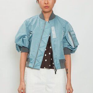 Sacai SS/22 Light Blue Short-Sleeve Nylon Twill Blouson